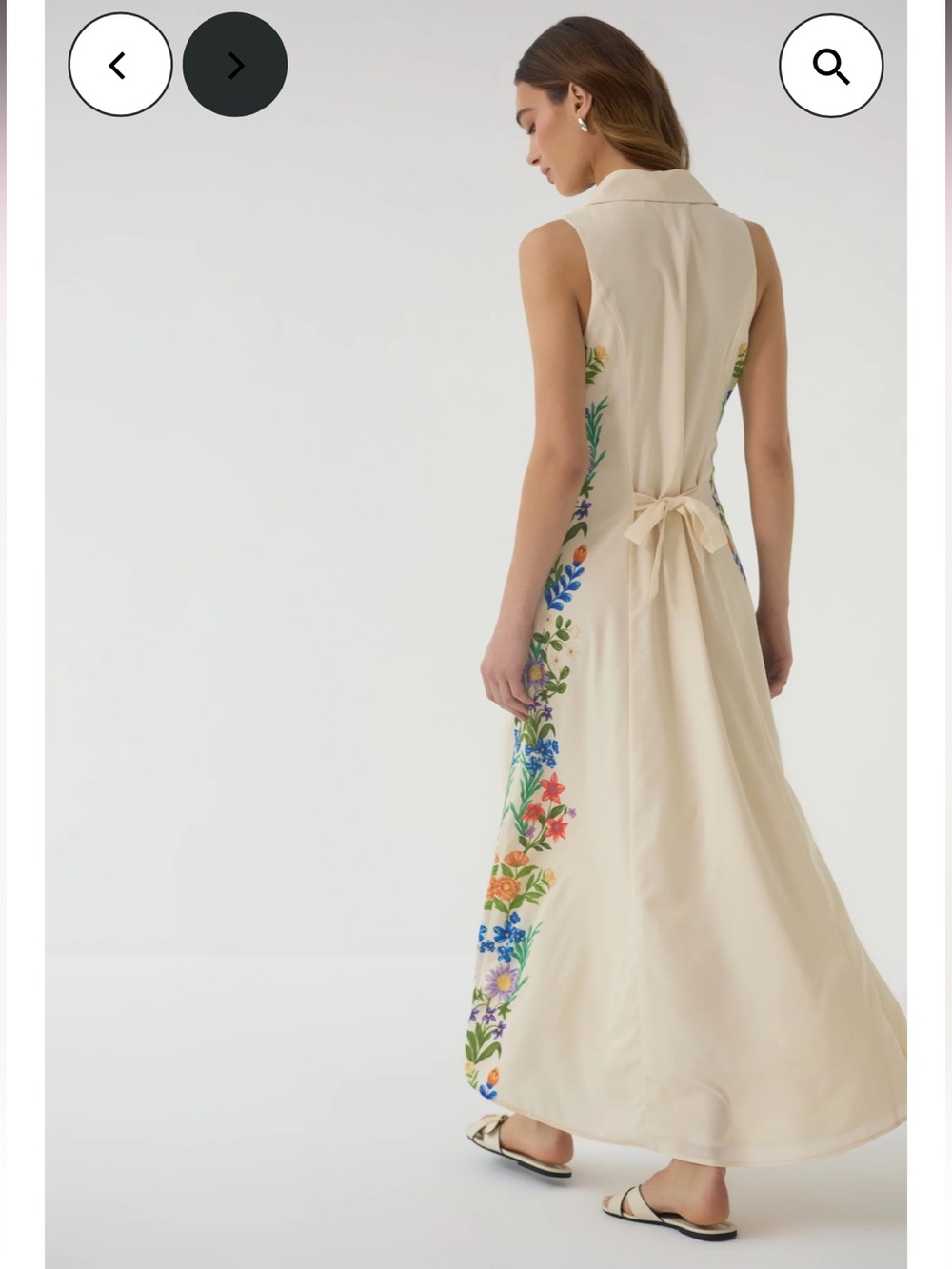 hutch florantina cream floral print poplin button front midi dress size small - Picture 7 of 12